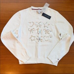 Tommy Hilfiger Cream Sweater with Silver Accents